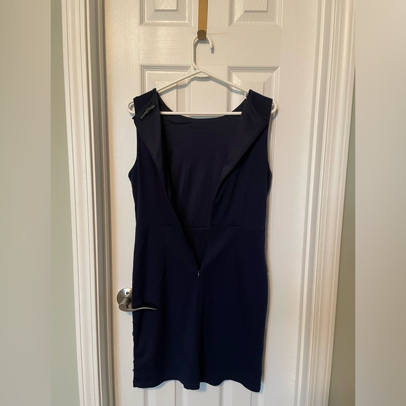 Fifth & Park sheath dress. Navy with cream lace details - Picture 5 of 5